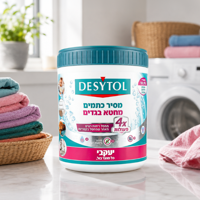 דזיטול - מסיר כתמים ומחטא בגדים בכביסה