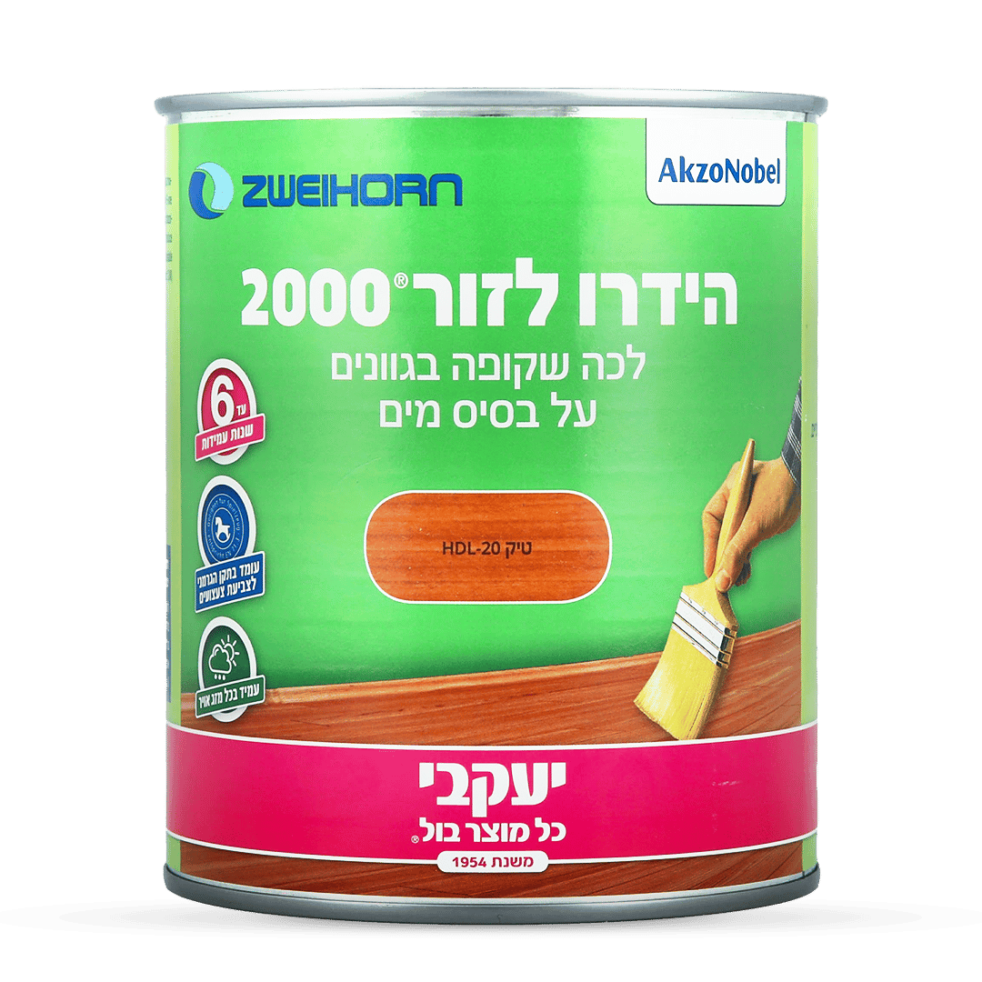 הידרו לזור - לכה מגוונת לעץ על בסיס מים - טיק 20 750 מ״ל
