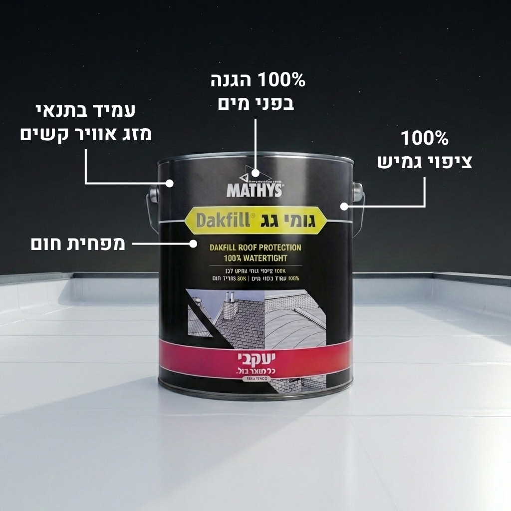 גומי גג - איטום הגג לשנים 1 ק״ג